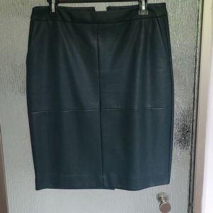 The Limited teal leather pencil skirt